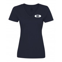 SES Navy Women's Staff V-Neck T-shirt w/ Logo - Please Allow 2-3 Weeks for Delivery