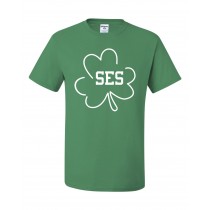 SES St. Patrick's Day Spirit S/S T-Shirt w/ Large Clover Logo #H9