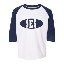 SES S/S Three Quarter Sleeve Spirit T-Shirt w/ Navy Logo - Please Allow 2-3 Weeks for Delivery