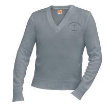 SFDC Grey V-Neck w/ School Logo *Must Be Worn With Navy Slacks- DEC THROUGH FEB ONLY