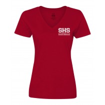 SHS Staff S/S Women's V-Neck T-Shirt w/ White Logo - Please Allow 2-3 Weeks for Delivery