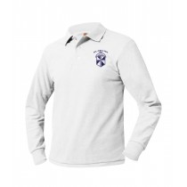 SJP White L/S Polo w/ Logo