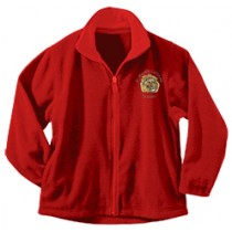 SMLS Staff Full Zip Red/Navy Microfleece w/ School Logo - Please Allow 2-3 Weeks for Delivery