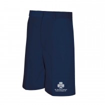 SPS Boys' Flat-Front Adjustable Waist Navy Dress Shorts w/ Logo